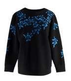 Ermanno Scervino Blue Floral Embroidered Sweatshirt