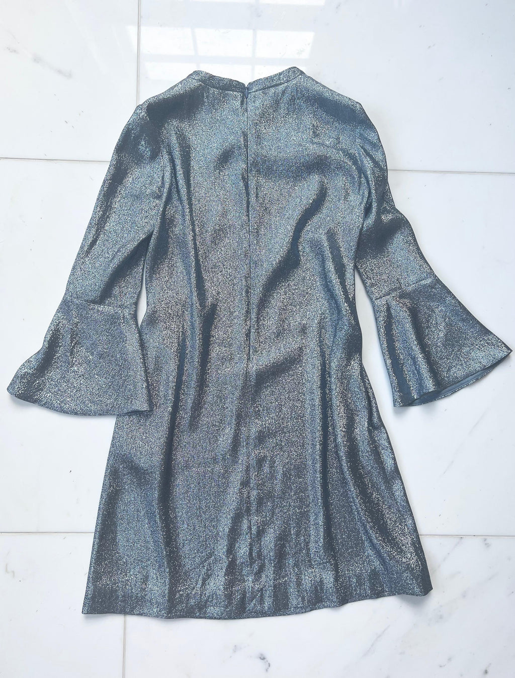 silver lurex mini dress
