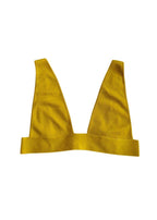Yellow Cashmere Knit Triangle Bralette