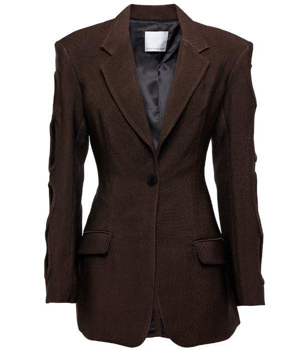 Infinity cutout basketweave blazer