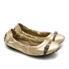 Tod's Gold Driving Ballerinas