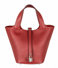 Hermès Rouge Clemence Leather Picotin Lock 18 Bag