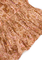 Ulla Johnson Tan Floral Ruffled Top