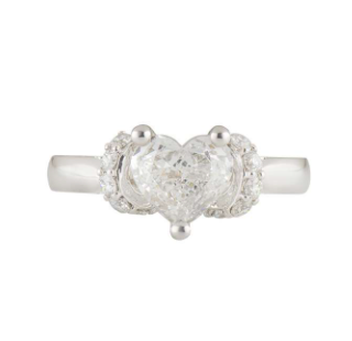 Bespoke White Gold Heart Cut Diamond Ring