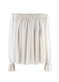 Elizabeth and James Cream Off-Shoulder Long Sleeve Blouse