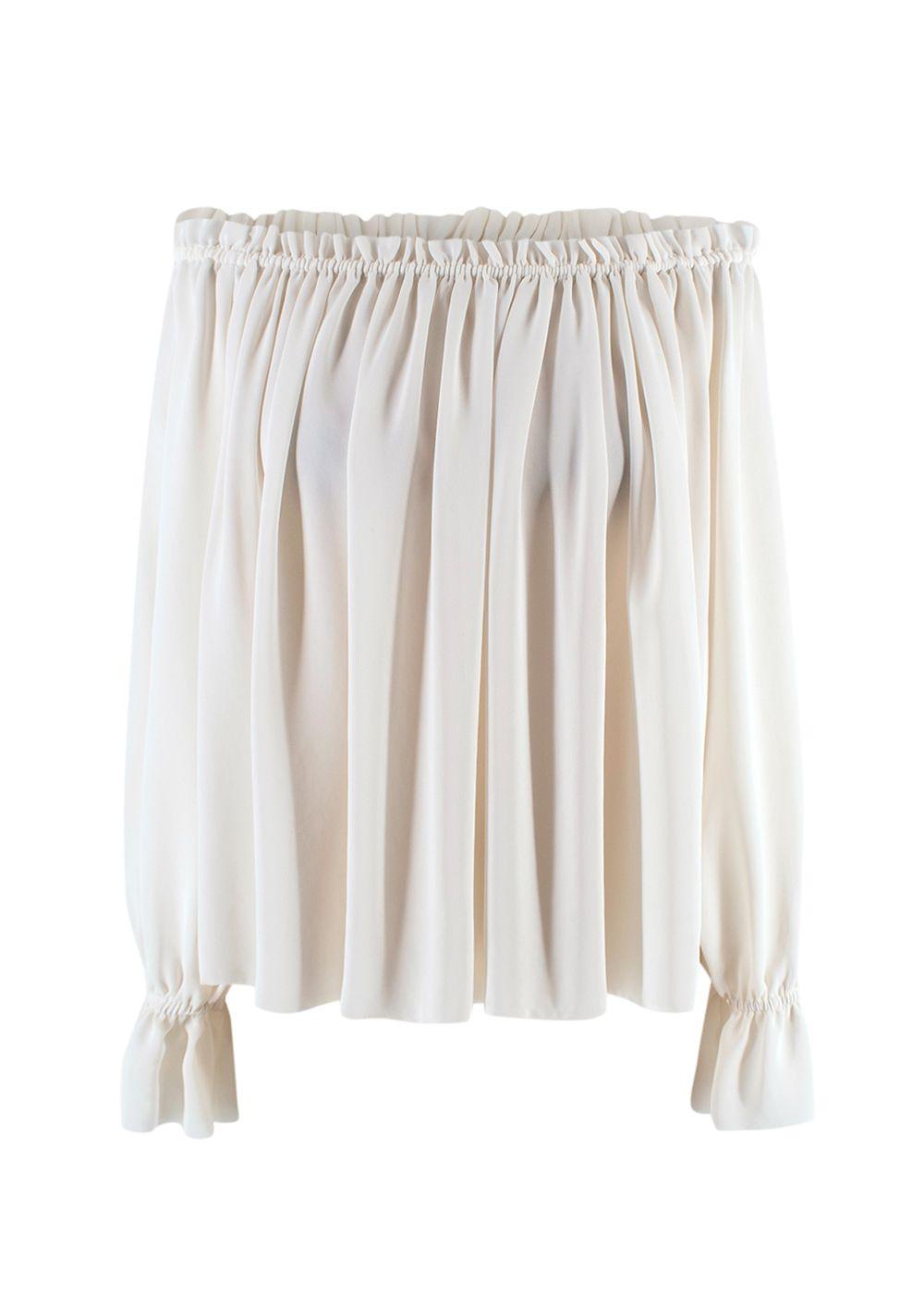 Elizabeth and James Cream Off-Shoulder Long Sleeve Blouse