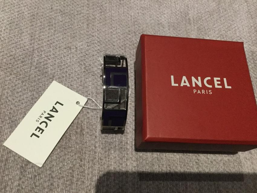 Lancel Art Deco Style Cilver & Black Cuff