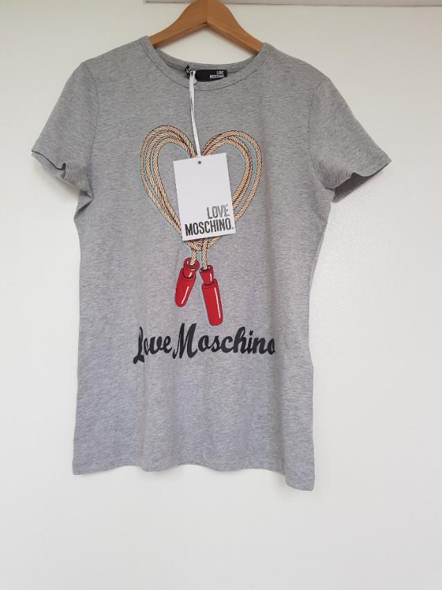Love Moschino Grey Skipping Rope T-Shirt