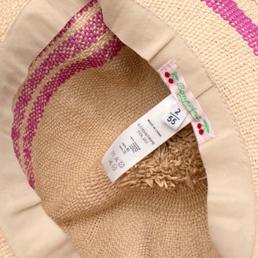 Bonpoint Pink Stripe Paper Straw Hat