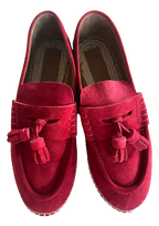 Burberry Red Suede Loafers