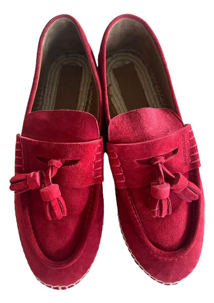 Burberry Red Suede Loafers