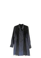 Black & Navy Cotton & Silk Shirt Dress