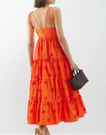 Erdem Floral-Embroidered Tiered Cotton-Poplin Midi Dress