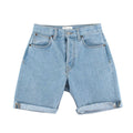 Vintage-Wash Sunset Painted Denim Shorts