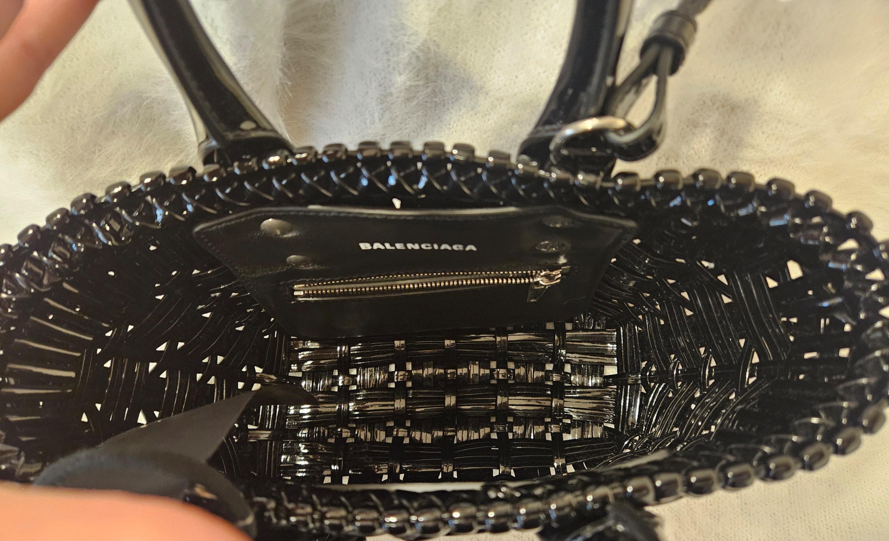 Balenciaga Black High Shine Mini Tote