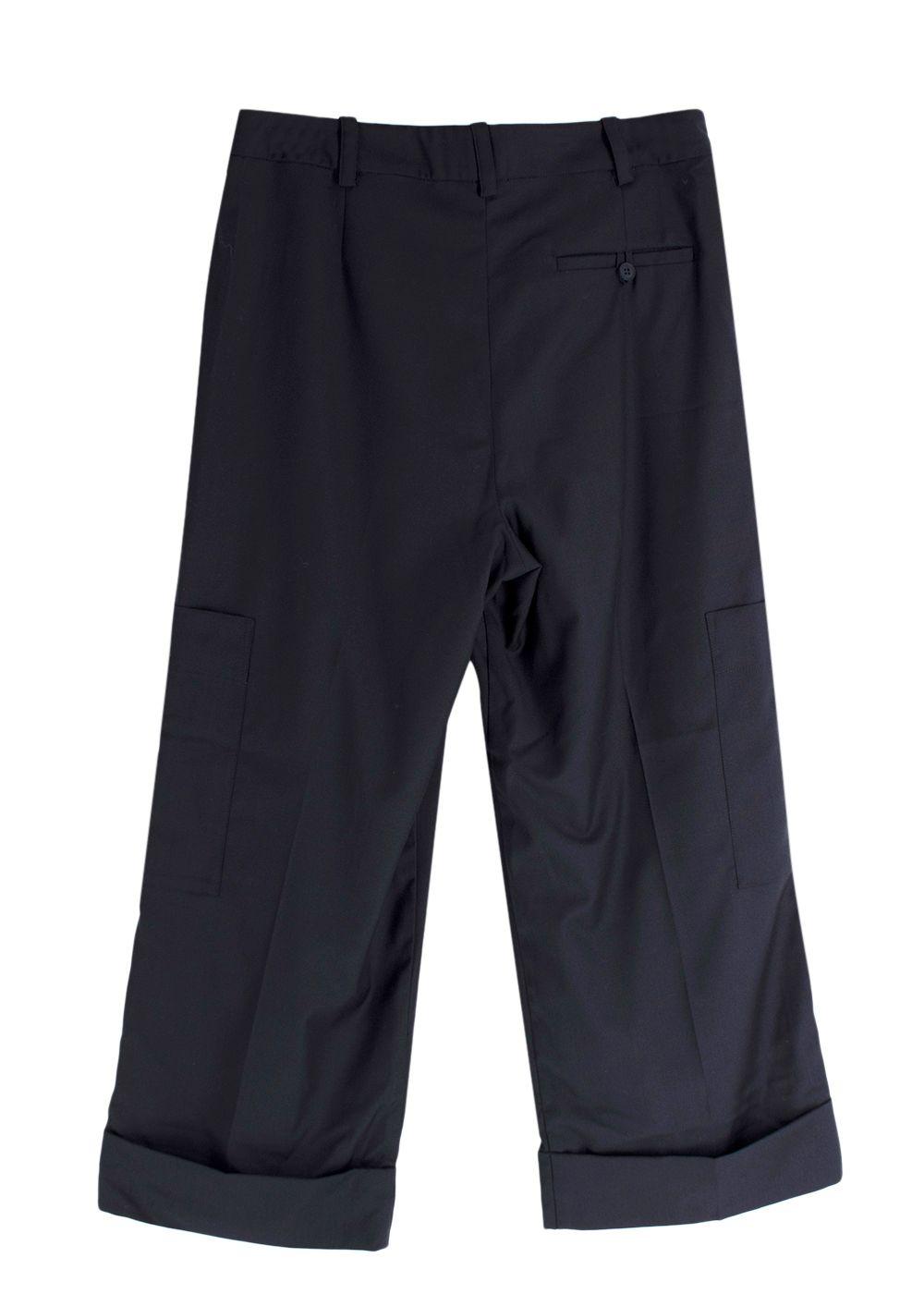 Serena Bute Navy Wool Tapered Cargo Trouser
