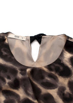 Prada Brown Leopard Print Silk Top