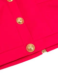 Hot Pink High Waist Grain De Poudre Wool Pencil Skirt