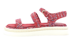 Chanel Red Tweed and Pearl Dad Sandals