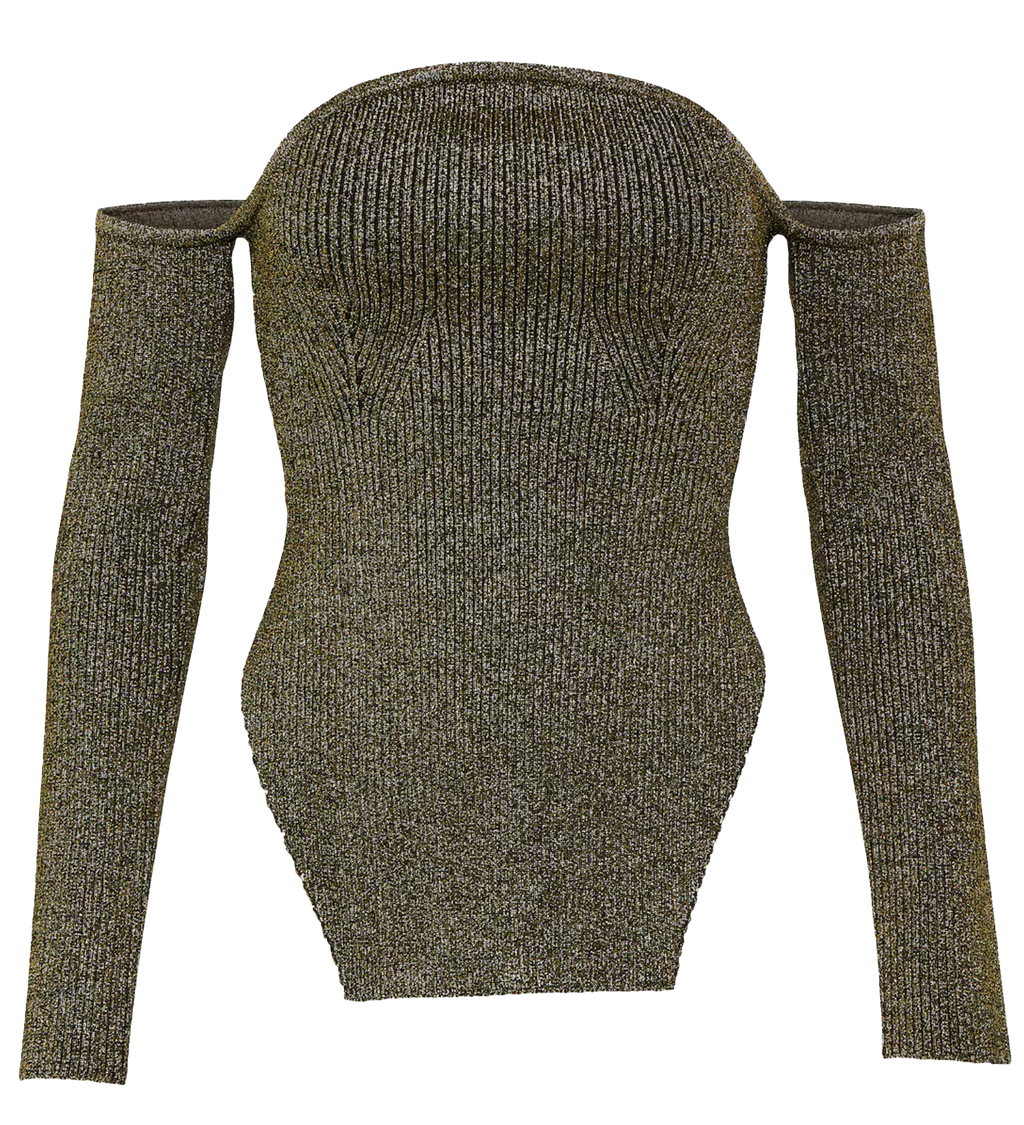 Khaite MARIA LS BARDOT SWEATER XS GOLD 917