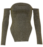 Khaite MARIA LS BARDOT SWEATER XS GOLD 917