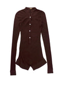 Dodo Bar Or Chocolate Brown Sheer Lubi Romper