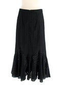 RAEY Black Broidery Anglaise Midi Skirt