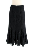 RAEY Black Broidery Anglaise Midi Skirt