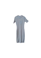 pale-beige ribbed knit dress