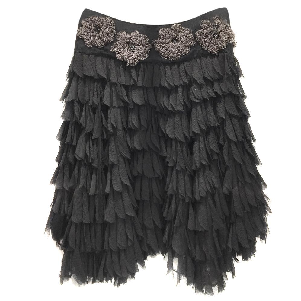 Eric Way Couture Silk Feathers Skirt