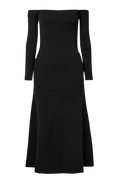 Reformation Black Ribbed Symone Cotton Sweater Dress