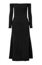 Reformation Black Ribbed Symone Cotton Sweater Dress