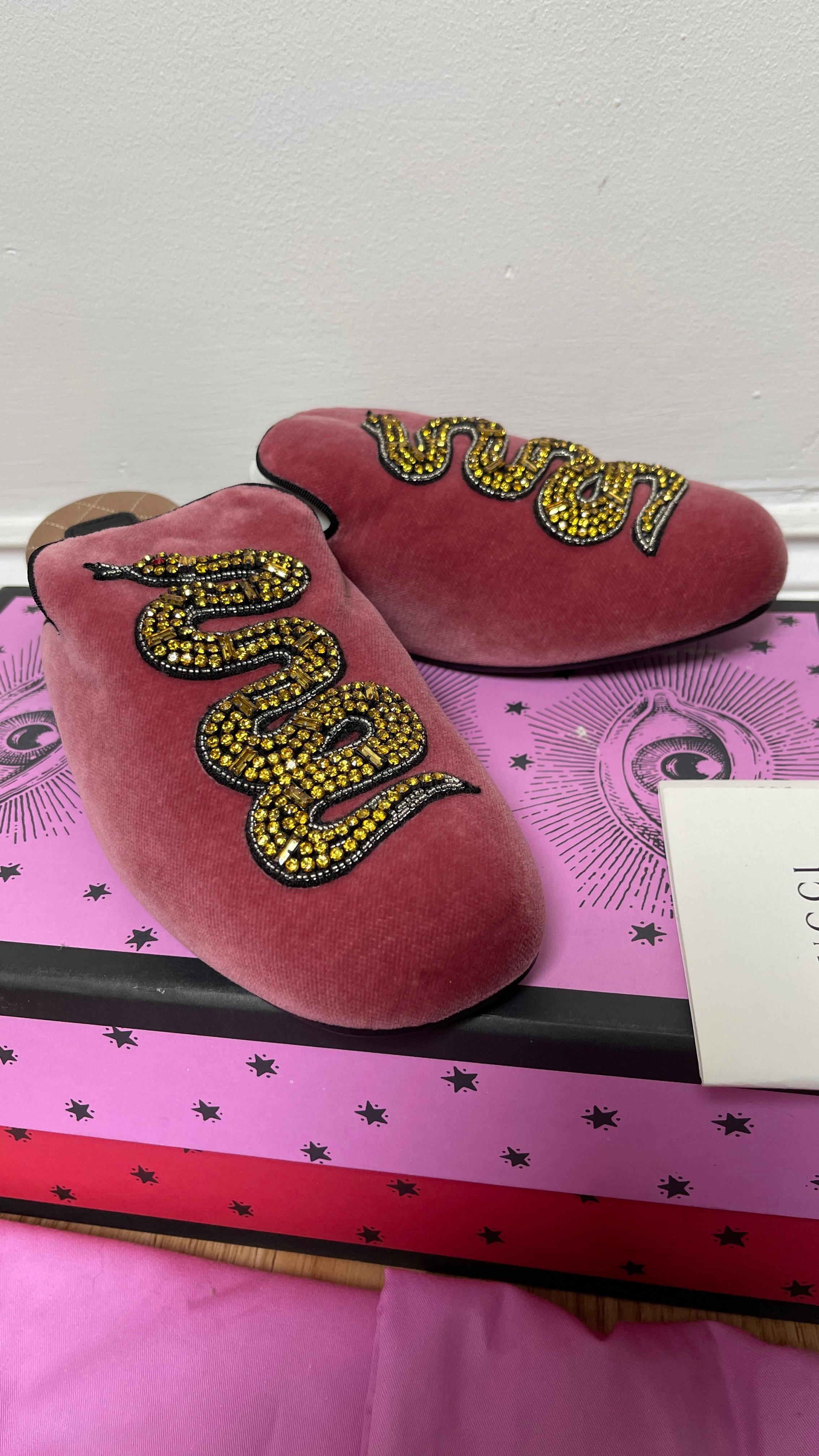 Velvet Lawrence Crystal Snake Slippers