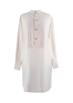 Etro Cream Pleated Detail Silk Tunic
