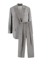 There Was One  Grey Pinstripe Blazer and Tailored Trouser Suit