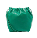 Jil Sander Green Leather Drawstring Bag
