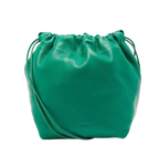 Jil Sander Green Leather Drawstring Bag