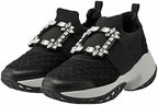 Roger Vivier Crystal Embellished Buckle SlipOn Sneakers