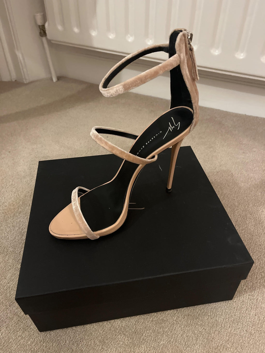Giuseppe Zanotti Dusty Pink Velvet Harmony Heels