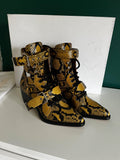 Chloe Yellow Snake Effect Rylee Ankle Boots