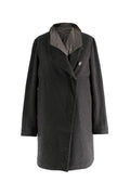 Brunello Cucinelli Grey Double Layer Coat With Detachable Waistcoat