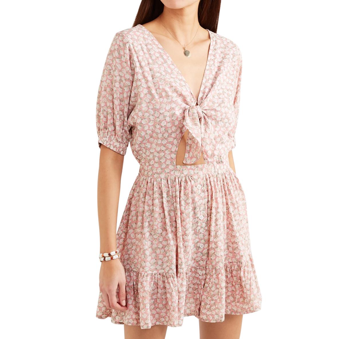 Faithfull the Brand Marigot Pink Floral Dress