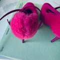 Off White Pink Shearling Pumps
