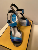 Fendi textured Leather & Calf Hair Multicoloured Sandals
