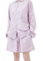 Tekla Lilac Flannel Pyjama Shorts