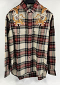 Gucci  Embroidered Tartan Flannel Shirt