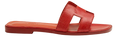 Hermes Rouge Coccinelle Lizard Oran Sandals
