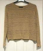 Golden Embroidered Knit Top