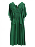 Rochas Green Pleated Open Back Dress