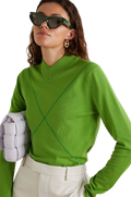 Bottega Veneta Green Wool-blend Fine Knit Jumper